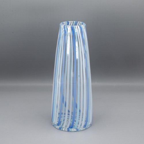 74 - Attributed to Dino Martens for Aureliano Toso glass, vintage glass vase of tapering form with blue a... 