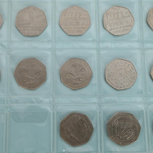 77 - Album of circulated 50p coins including Olympic designs and old-style large Fifty Pences.