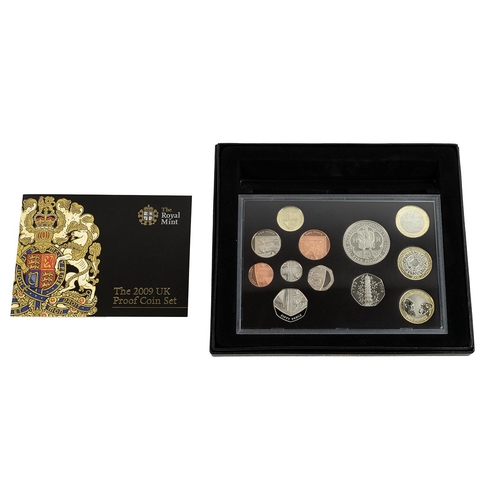 78 - 2009 UK proof 12-coin annual set including Kew Gardens 50p. Packaging: original presentation case wi... 