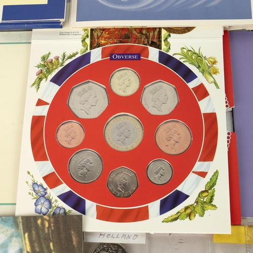 83 - UK Brilliant Uncirculated coin sets from 1980's to early 2000's (27 sets), commemorative crowns and ... 