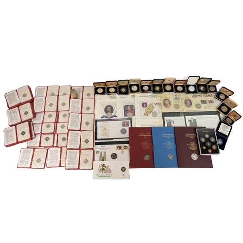 85 - Large collection of Jersey silver proof and BU coins, including 1977 Silver Jubilee silver proof 25p... 