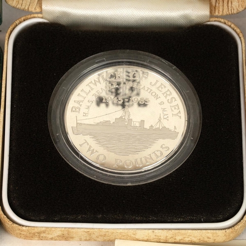 85 - Large collection of Jersey silver proof and BU coins, including 1977 Silver Jubilee silver proof 25p... 