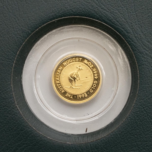 87 - 'The Australian Nuggett' five dollar coin 1993 - stated to be 1/20 oz of 99.99% gold, in presentatio... 