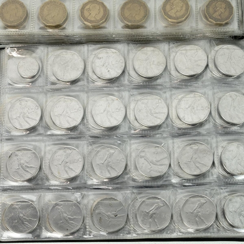 94 - Collection of UK and foreign coinage and banknotes to include brass three pence pieces (approx 300) ... 