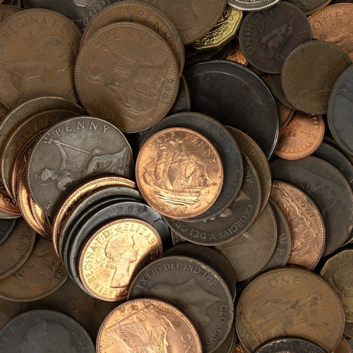 107 - A collection of UK and foreign coins including silver, copper and cupro-nickel examples.