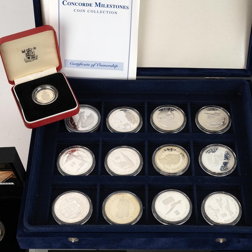 111 - Royal Mint Silver Proof Coins cased and an assortment of cased collectors coins including 'History o... 