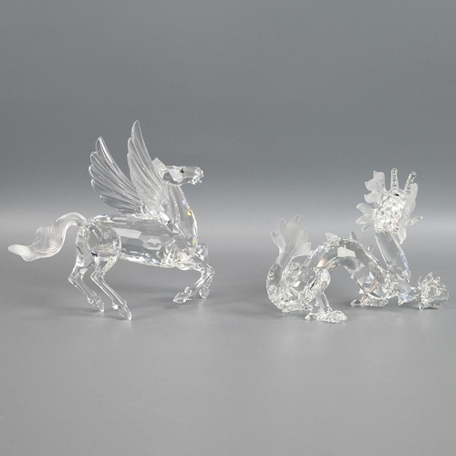 229 - Swarovski Annual Edition 1997 and 1998 - 'Fabulous Creatures' The Dragon and The Pegasus. Both boxed... 