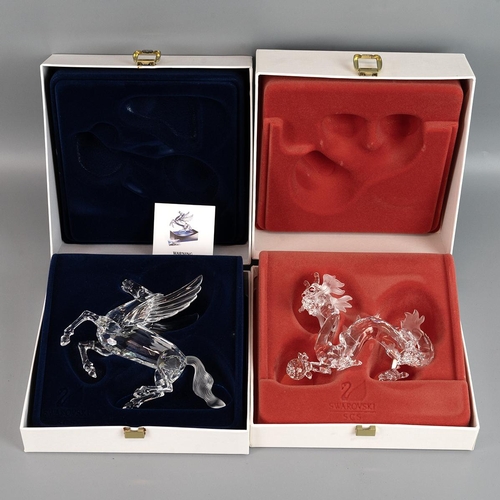 229 - Swarovski Annual Edition 1997 and 1998 - 'Fabulous Creatures' The Dragon and The Pegasus. Both boxed... 