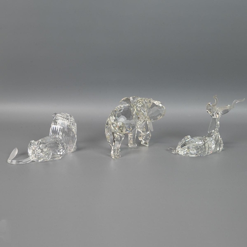 232 - Swarovski Annual Editions 1993, 1994 and 1995 'Inspiration Africa' The Elephant, The Kudu and The Li... 