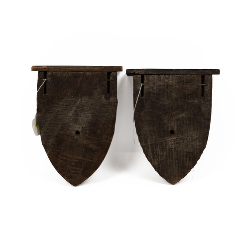 245 - A Pair of 18th/early 19th Century oak wall carving shelves, probably Dutch. These are a mirror image... 