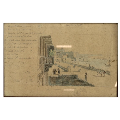 271 - Indistinctly signed early 20th century watercolour of  a continental city river scene; and instinctl... 