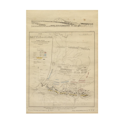 277 - James Wyld Geographer to the Queen and H.R.H  Prince Albert Hand Coloured Engraved Map of the Battle... 