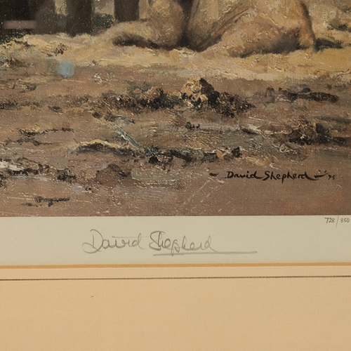 290 - After David Shepherd - 'Elephant Heaven' a limited edition (728/850) signed print, framed and glazed... 