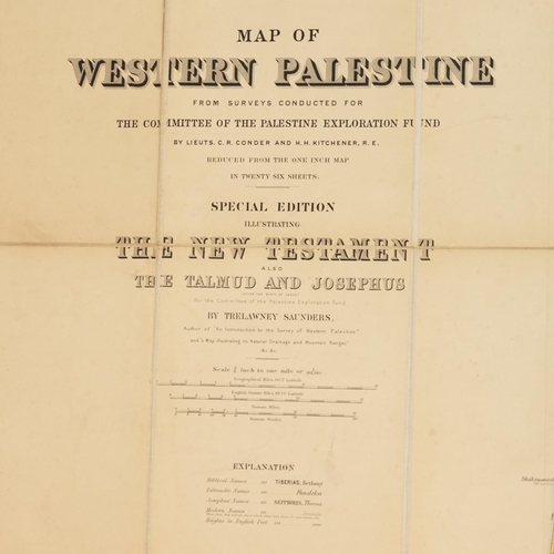 358 - Kitchener's Map of Western Palestine, circa Oct 1882. Title states: 'Map of Western Palestine from s... 