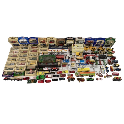 371 - An extensive collection of play worn die cast vehicles in a box. To include 44 boxed 'Days Gone' veh... 