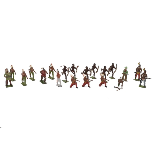 374 - Britain's Toy Soldiers - a collection to include thirteen Native Americans, six African warriors and... 