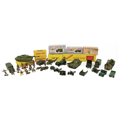 380 - Dinky Toy Military vehicles. Some boxed- 661 Recovery Tractor, 689 Medium Artillery Tractor, 621 3-T... 