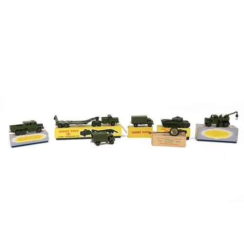 380 - Dinky Toy Military vehicles. Some boxed- 661 Recovery Tractor, 689 Medium Artillery Tractor, 621 3-T... 