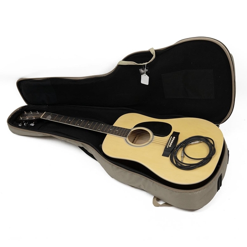 413 - Freshman Stargazer model FSAEN six string electro-acoustic guitar. With zipped case.