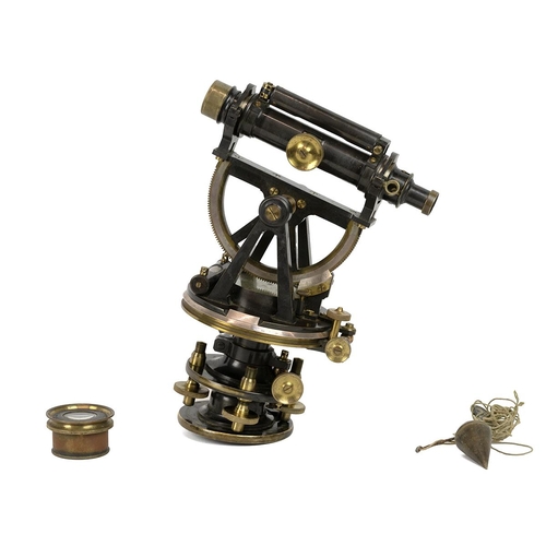 434 - 19th century Troughton & Simms London Theodolite in original fitted traveling case L26cm X D21cm... 