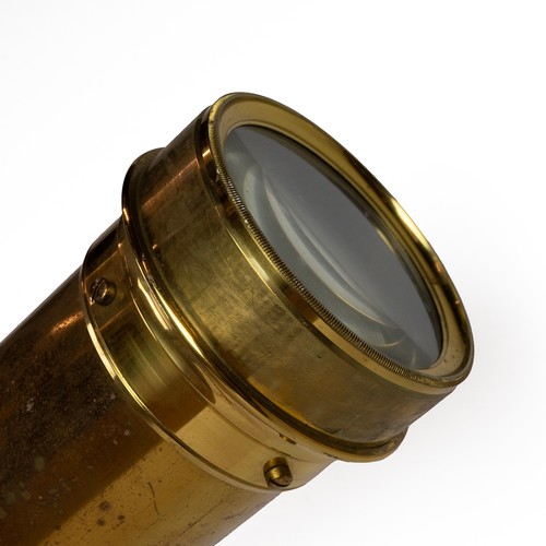 440 - 19th-century brass tripod Negretti Zambra astronomical telescope, marked to the eye pieces, in a fit... 