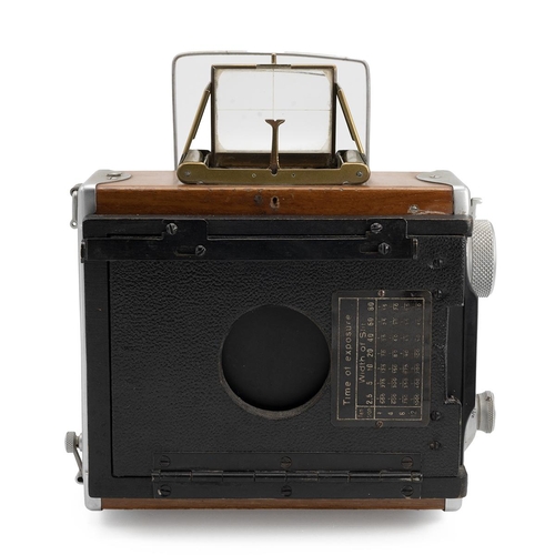 453 - Scarce Ernemann Tropen Klapp wooden body plate camera with CP Goerz lens. Very unusual to be finishe... 