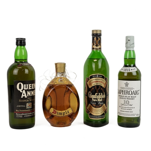 488 - Alcohol - four bottles of whisky: Haig Dimple with NAAFI Stores for HM Forces label - no date, volum... 