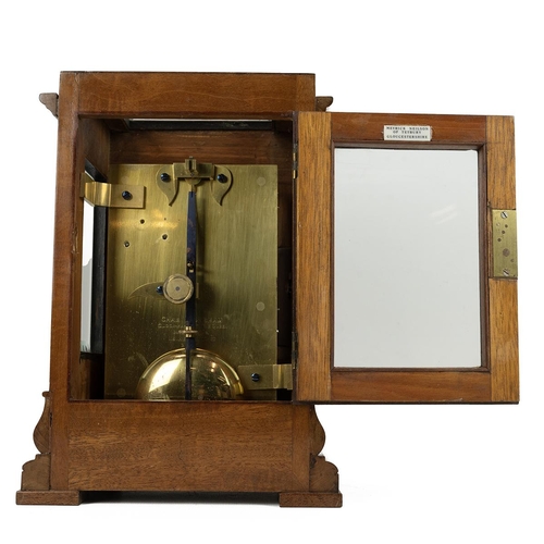 503 - Charles Frodsham, Clockmaker to the Queen, 8 day fusee movement library clock in hardwood case with ... 