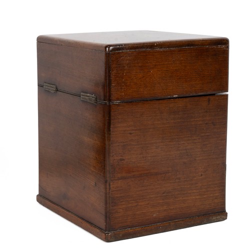 439 - 19th Century mahogany apothecary box, the hinged velvet lined lid opening to reveal ten glass phials... 