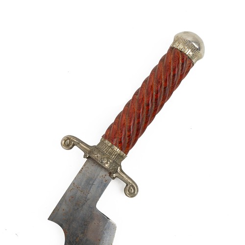 355 - A Vietnamese Truong Dao sword with a turned wooden grip, 63cm long.