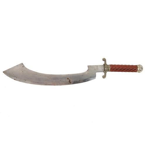 355 - A Vietnamese Truong Dao sword with a turned wooden grip, 63cm long.