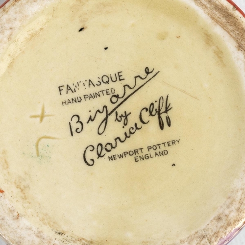 193 - Clarice Cliff for Newport Pottery Bizarre Fantasque lidded preserve jar with bee knop, together with... 