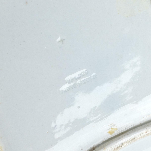 195 - 18th century Crown Derby dessert serving dish and square plate. Together with early 19th century Spo... 