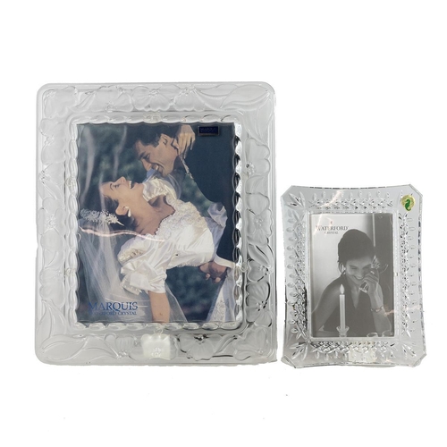 198 - Waterford lead crystal frames x 2. Larger W 30cm, H 35cm; Smaller W 18cm, 23cm. (2)