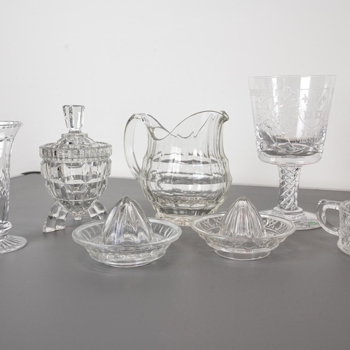 199 - The York Minster etched Stuart glass goblet 1972 (with paperwork) together with crystal and cut glas... 