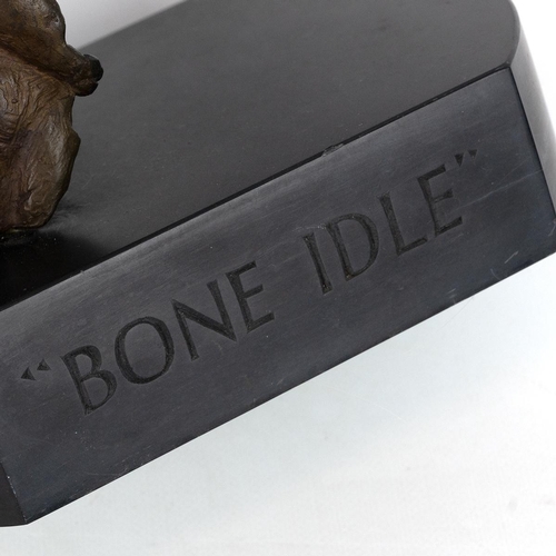 214 - Georgie Welch (b 1969, British) limited edition (of 9) bronze bust of a horse resting on a slate soc... 