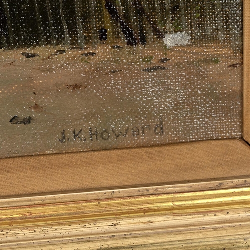 217 - Ken Howard RA NEAC OBE (1932-2022, British)  'Hampstead Heath Pond' oil on canvas, signed lower righ... 