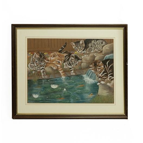 218 - Beverley Perry, 20th century, Pond Dipping, pastel, 40cm x 30cm, along with a watercolour, signed Co... 