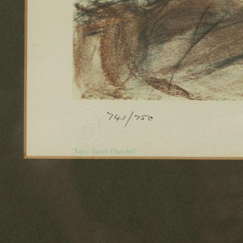 221 - Sarah Churchill (1914-1982, British), after, 'Papa' limited edition (741/750) lithograph signed in p... 