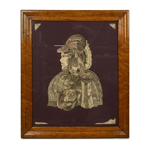 224 - 19th/20th century, Lucas? pen and ink, an unusual grotesque/obscure montage of a soldier with a helm... 