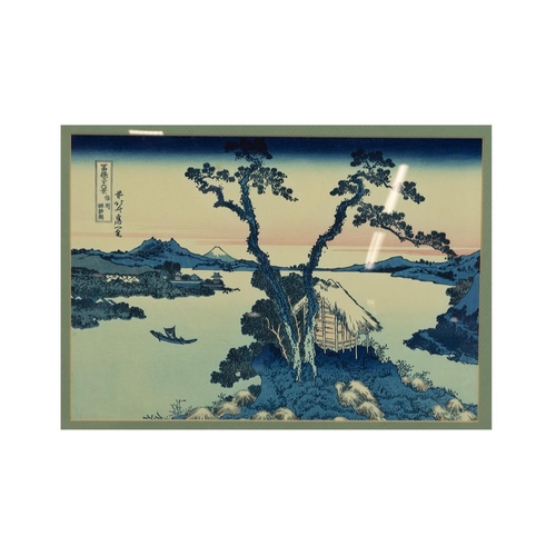 225 - Group of vintage Japanese framed woodblock prints to include: Hiroshige Ando (1797-1858), 3x views o... 