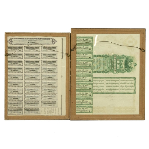 226 - A Group of seven framed share certificates: Brazil Railway Co, 1948; New Orleans Great Northern Rail... 