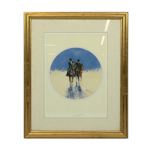 229 - Paul Gaisford (b 1941, British) after, a signed print of two Spanish/South American caballeros in a ... 