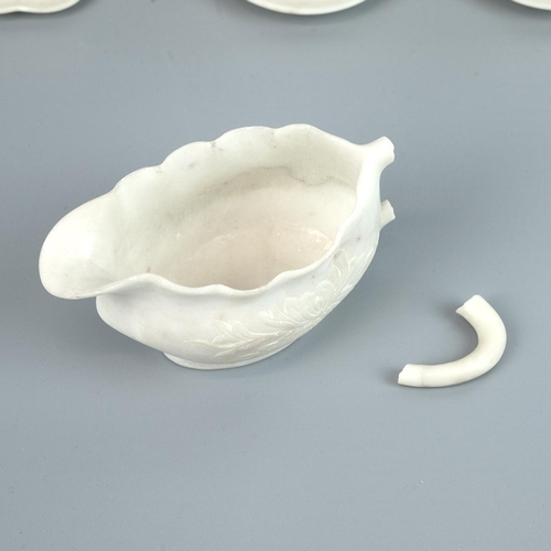 234 - Oriental late 19th/early 20th century soapstone tea services to include teapot, milk jug, sugar bowl... 