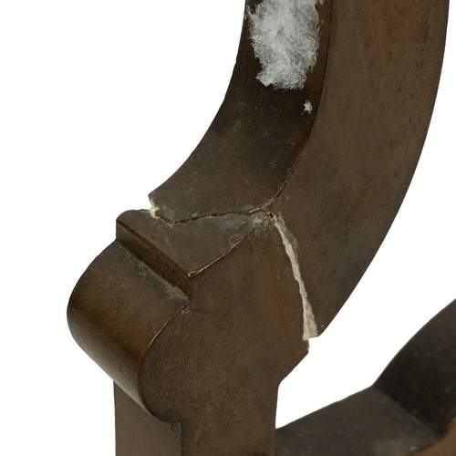 543 - An Edwardian mahogany framed oval dressing table swing mirror. Together with a Georgian pole Shaving... 