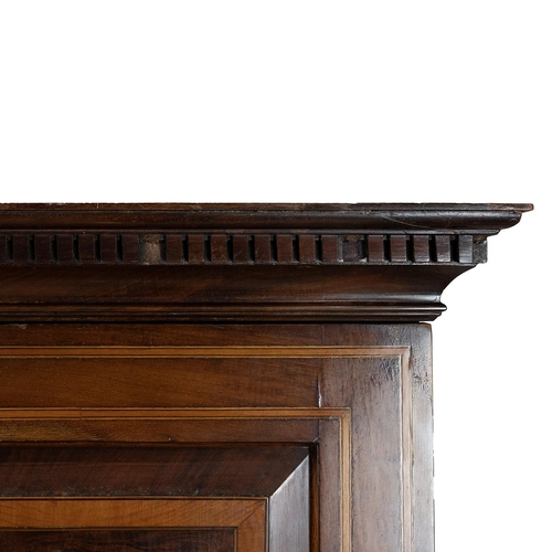 544 - Edwardian inlaid mahogany linen press the upper section with marquetry inlaid decoration to the door... 