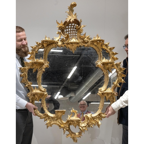 545 - 19th century French gilt wood and plaster framed Acanthus wall mirror. Decorated with Acanthus leave... 