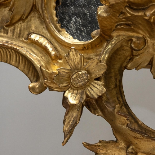 545 - 19th century French gilt wood and plaster framed Acanthus wall mirror. Decorated with Acanthus leave... 
