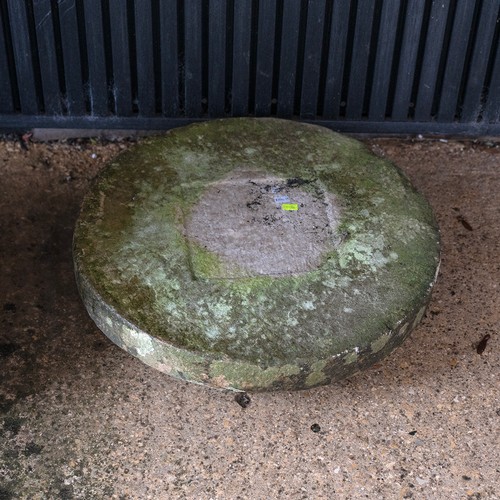 548 - Vintage carved staddle stone with mushroom top height of base 67cm a top 15cm