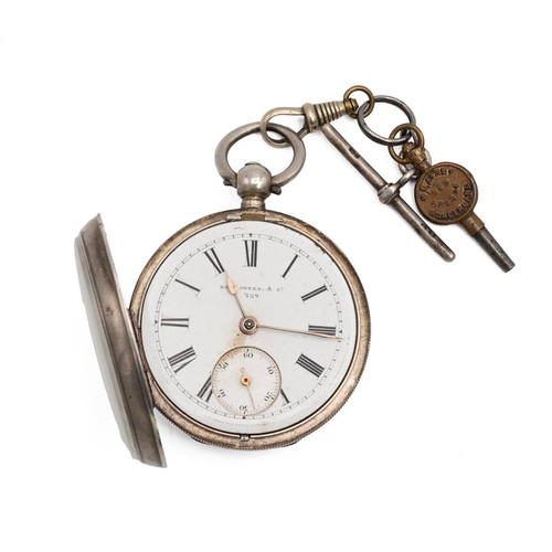 4 - Two pocket watches, an Omega stopwatch, Suprex Mile counter and a silver and jade bar brooch (5)